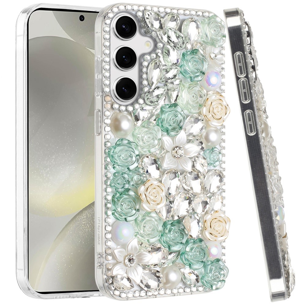 Piedras brillantes de diamante completo con flor de rosa para Samsung s25/s24 - - Imagen 14 de 21