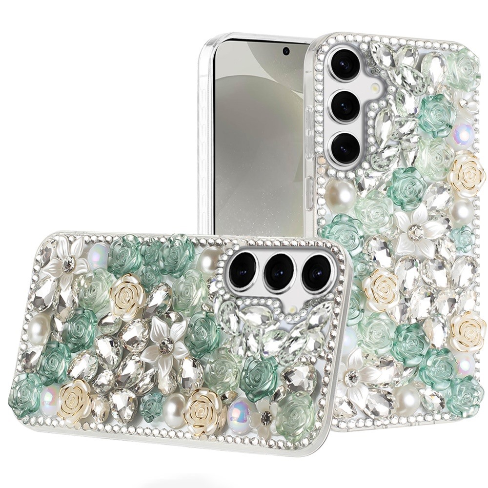 Piedras brillantes de diamante completo con flor de rosa para Samsung s25/s24 - - Imagen 15 de 21
