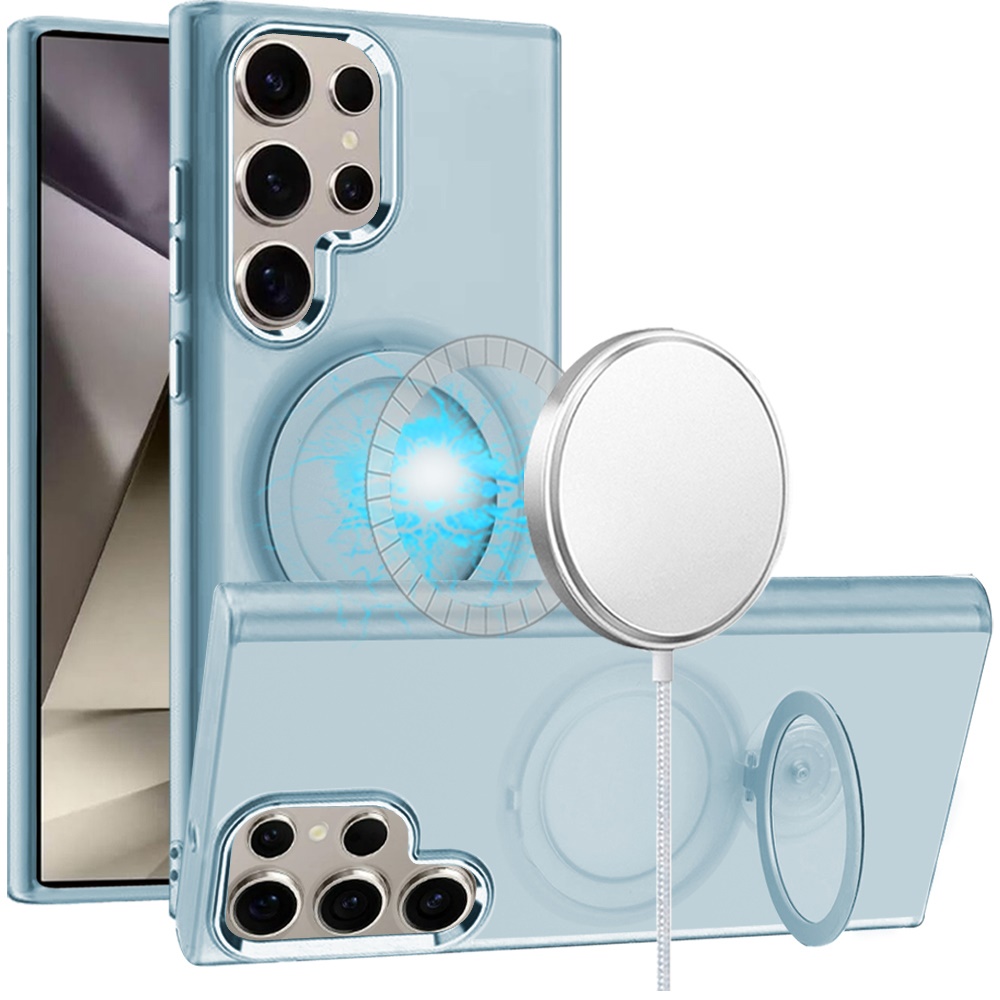 Für Samsung S25 Ultra Kickstand Hülle: Transparent Chrom Hybrid - - Bild 7 von 12
