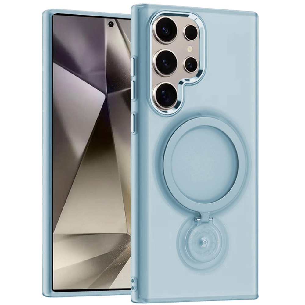 Für Samsung S25 Ultra Kickstand Hülle: Transparent Chrom Hybrid - - Bild 8 von 12