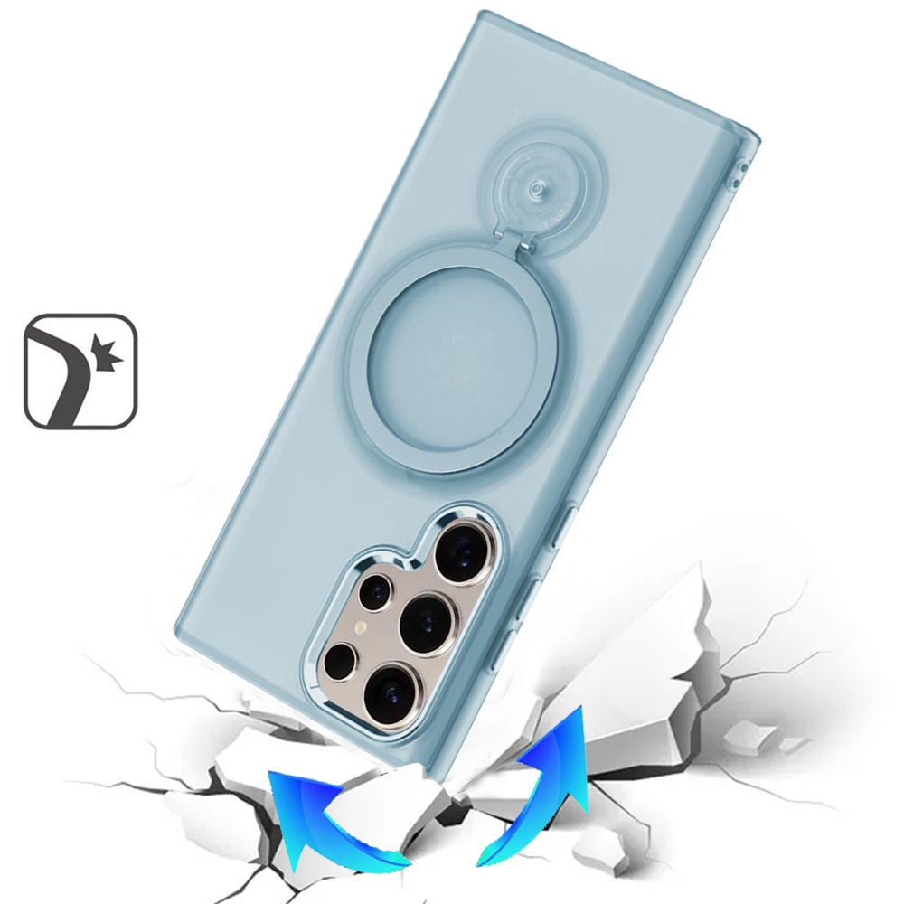 Für Samsung S25 Ultra Kickstand Hülle: Transparent Chrom Hybrid - - Bild 9 von 12