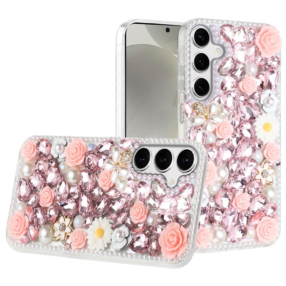 Piedras brillantes de diamante completo con flor de rosa para Samsung s25/s24 - - Imagen 7 de 21