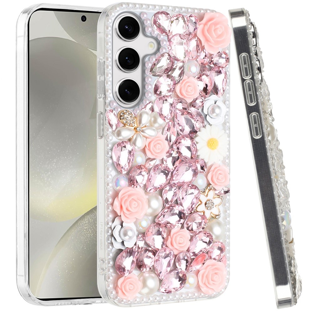 Piedras brillantes de diamante completo con flor de rosa para Samsung s25/s24 - - Imagen 9 de 21