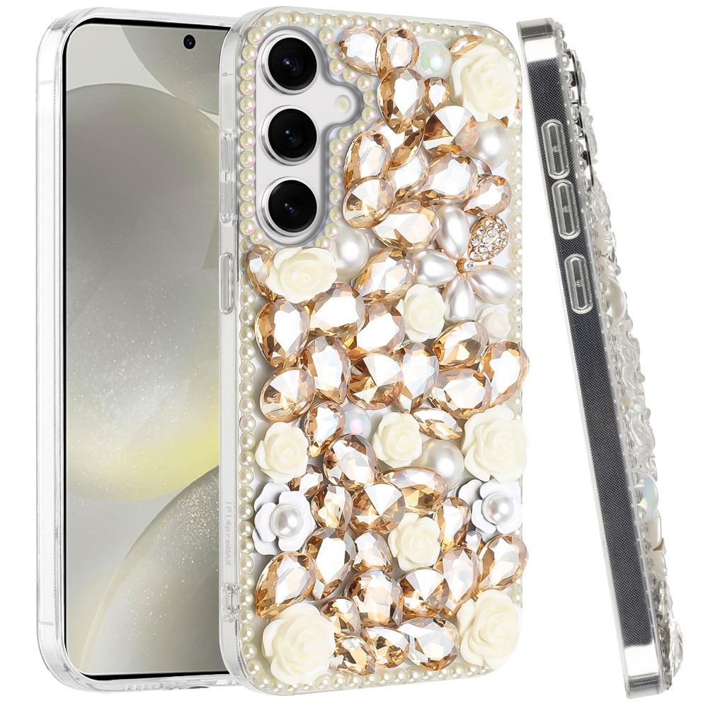 Piedras brillantes de diamante completo con flor de rosa para Samsung s25/s24 - - Imagen 19 de 21