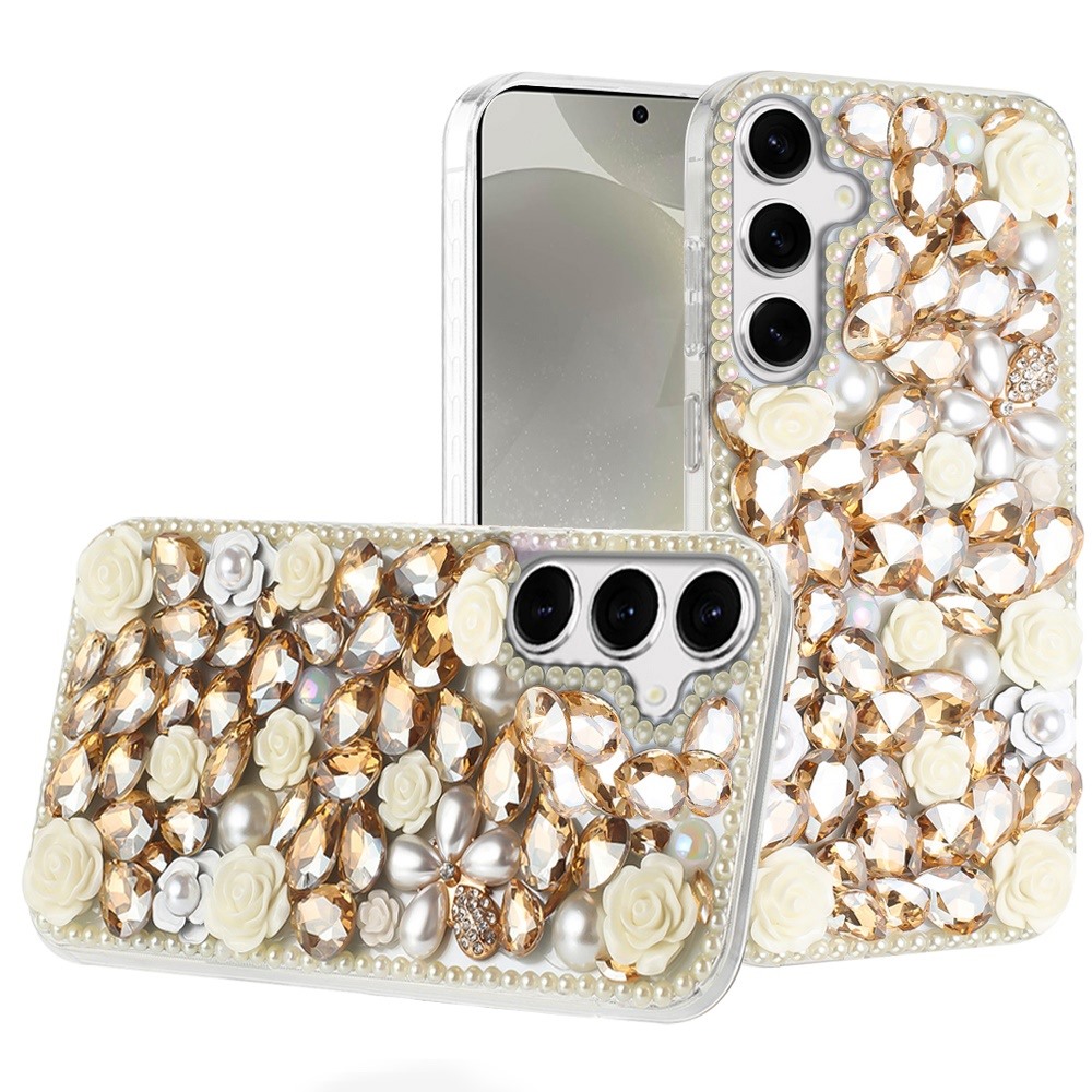 Piedras brillantes de diamante completo con flor de rosa para Samsung s25/s24 - - Imagen 20 de 21