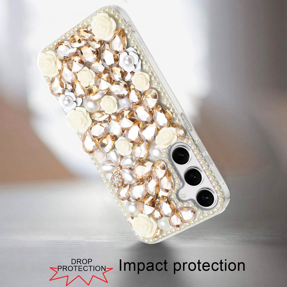 Piedras brillantes de diamante completo con flor de rosa para Samsung s25/s24 - - Imagen 21 de 21