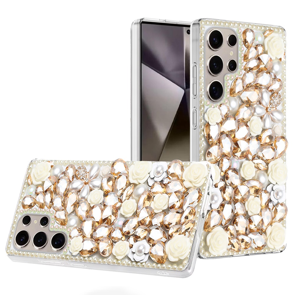 Für Samsung s25 Ultra Rose Flower Full Diamond Bling Steine -  - Bild 21 von 21