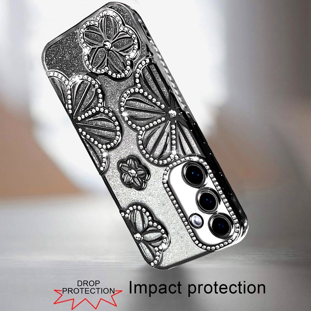 For Samsung s25/s24 Shimmer Glitter Floral Design Thick TPU Case Cover -  - Bild 6 von 9