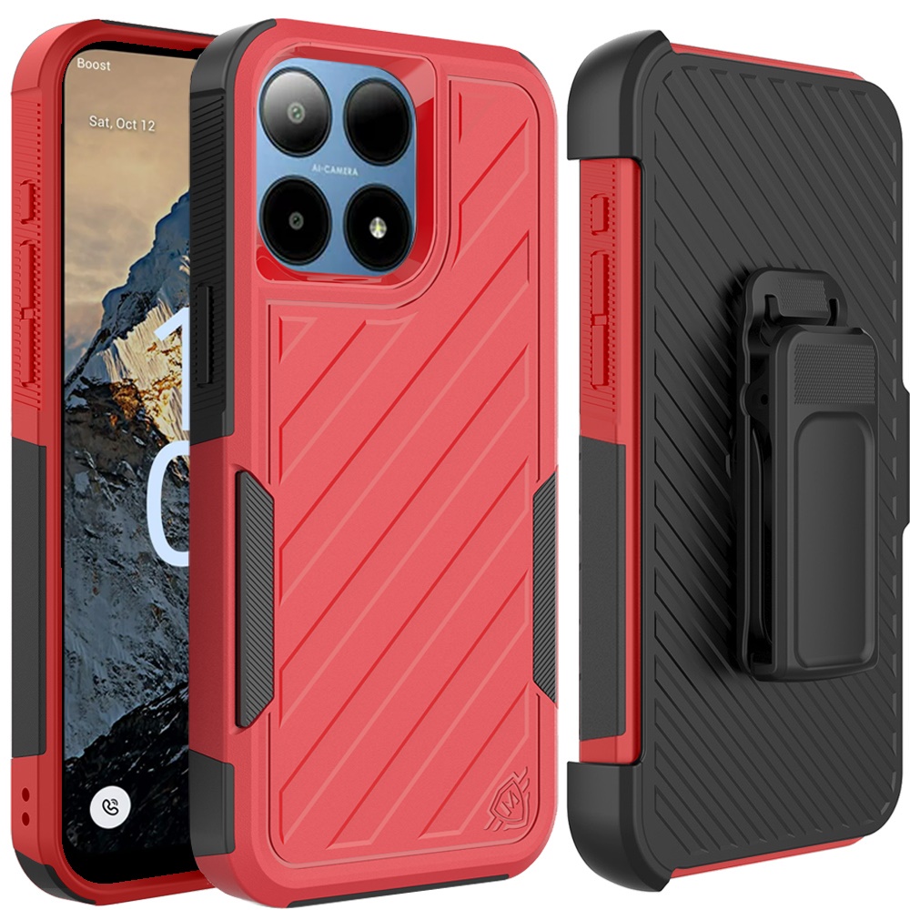 "For Boost Summit 5G: METKASE Noble Dual Layer Shockproof Case - Black" - Foto 4 di 9