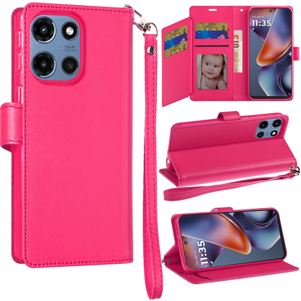 Für Motorola Moto G 5G 2025 Wallet ID Card Holder Case Hülle - - Bild 8 von 15