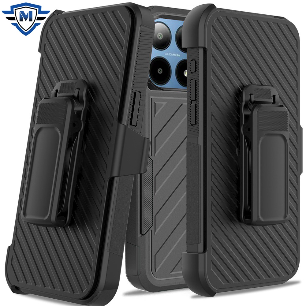 "For Boost Summit 5G: METKASE Noble Dual Layer Shockproof Case - Black" - Foto 2 di 9