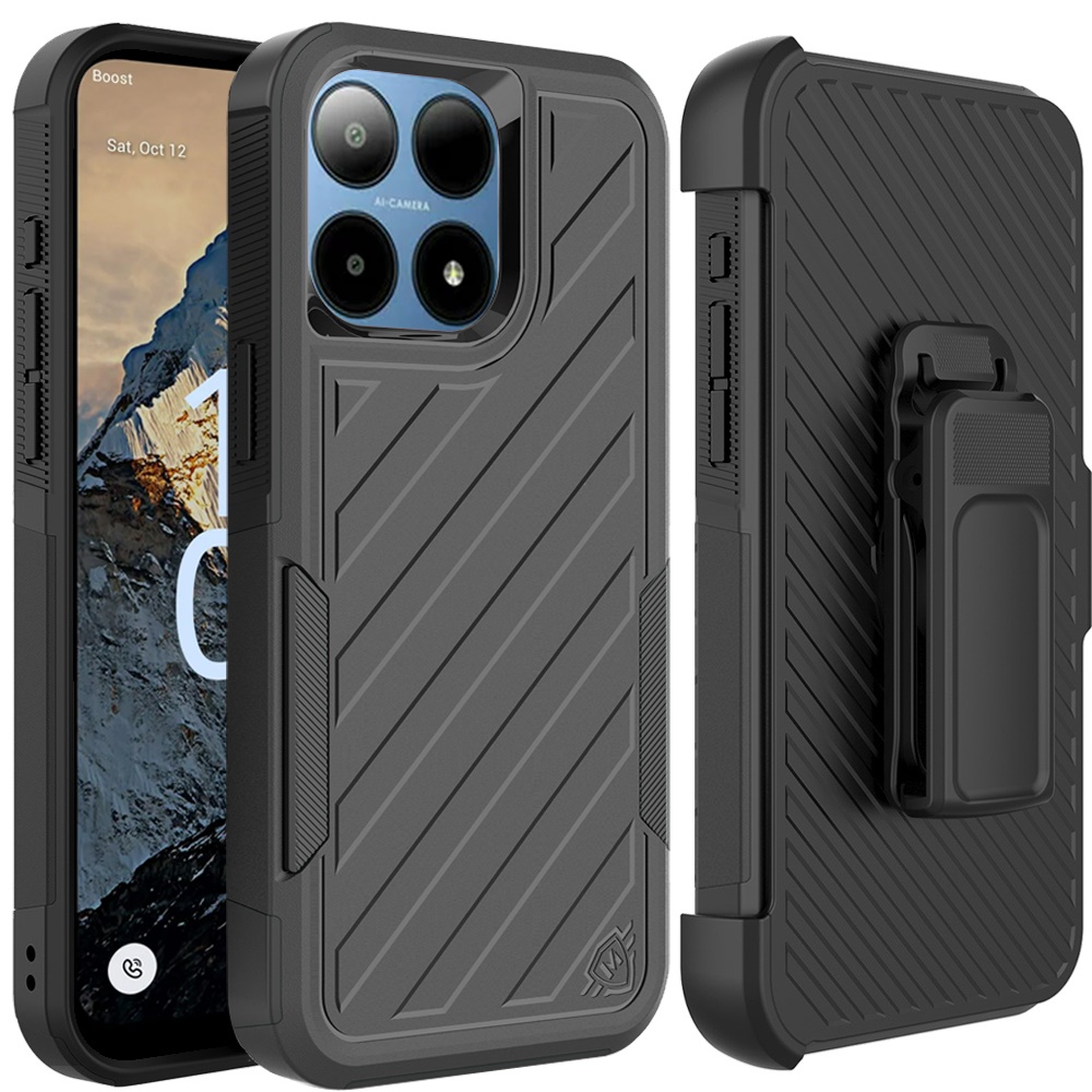 "For Boost Summit 5G: METKASE Noble Dual Layer Shockproof Case - Black" - Foto 3 di 9