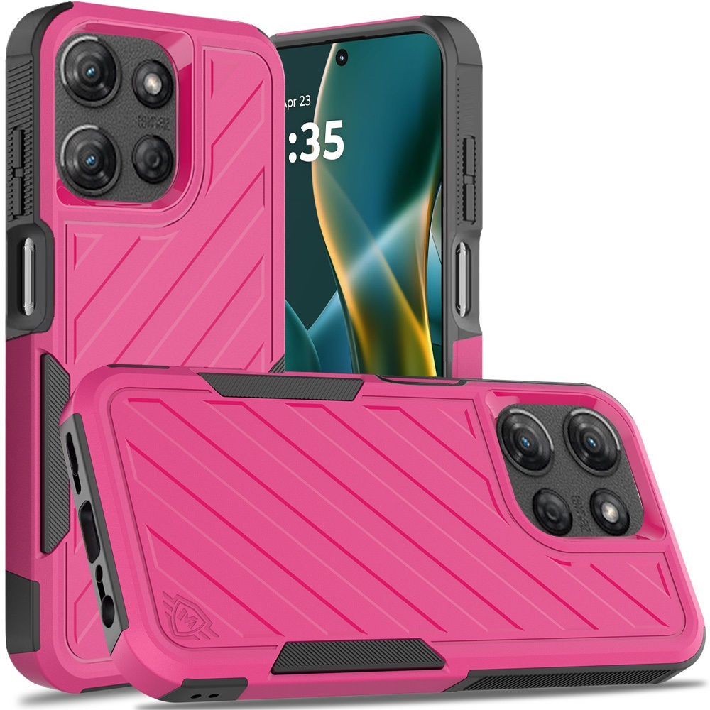 Für Moto G Stylus 5G 2025 Dual Layer Stoßfeste Hülle - Dunkellila/Schwarz - Bild 33 von 36