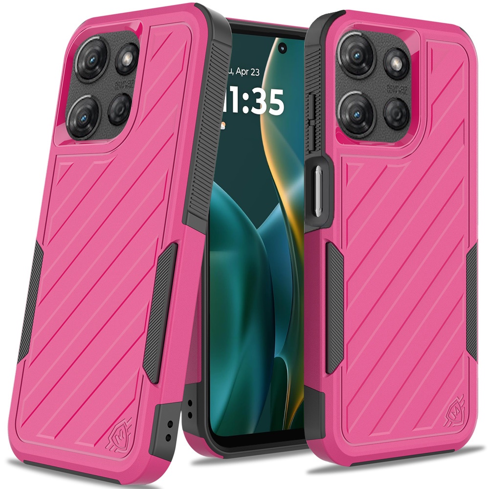 Für Moto G Stylus 5G 2025 Dual Layer Stoßfeste Hülle - Dunkellila/Schwarz - Bild 34 von 36
