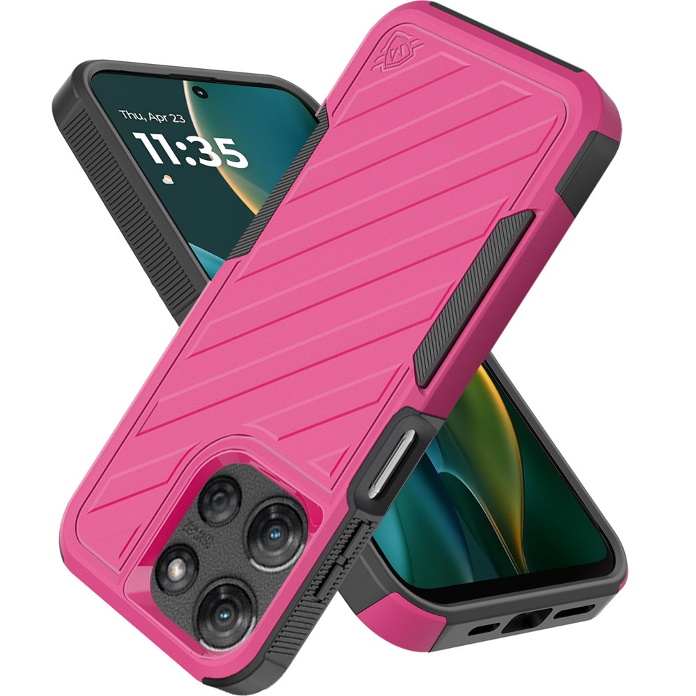 Für Moto G Stylus 5G 2025 Dual Layer Stoßfeste Hülle - Dunkellila/Schwarz - Bild 35 von 36