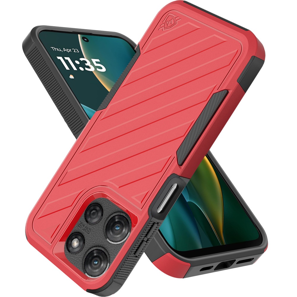 Für Moto G Stylus 5G 2025 Dual Layer Stoßfeste Hülle - Dunkellila/Schwarz - Bild 18 von 36