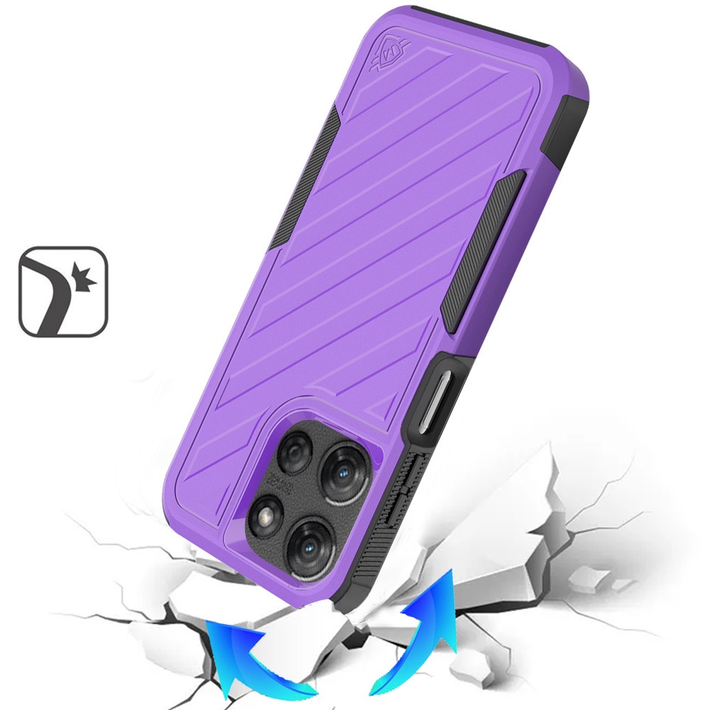 For Moto G Stylus 5G 2025 - METKASE Grey/Black Dual Layer Shockproof Case - Picture 27 of 36