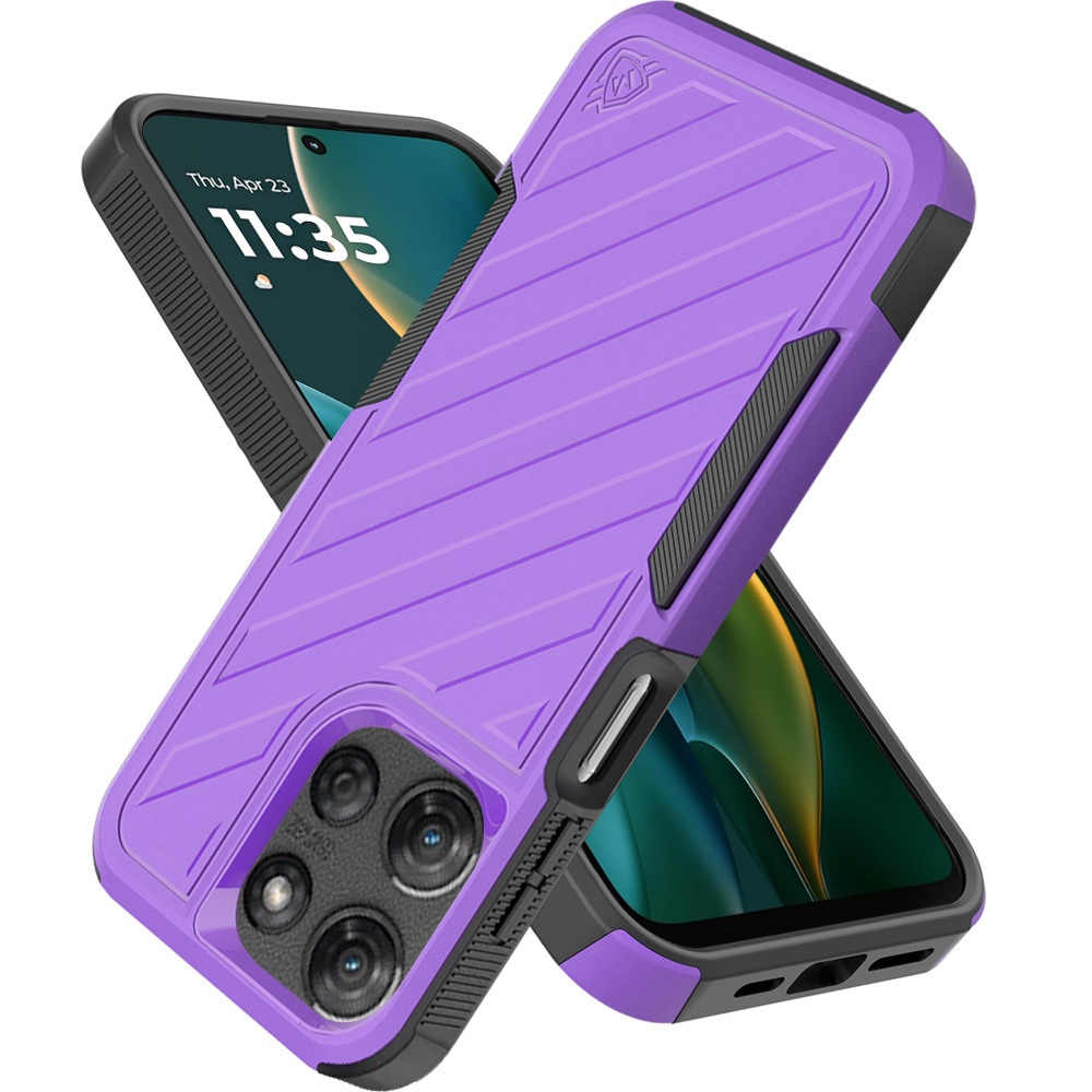 For Moto G Stylus 5G 2025 - METKASE Grey/Black Dual Layer Shockproof Case - Picture 28 of 36