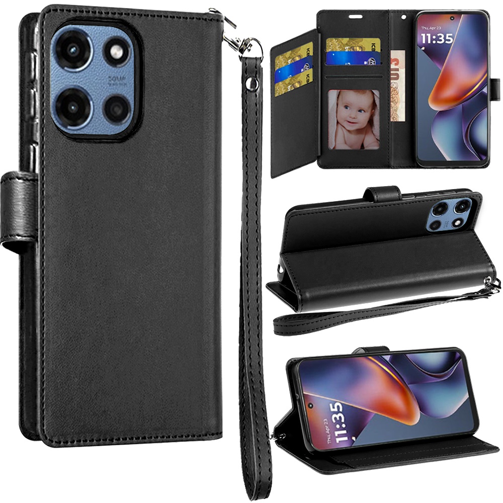 Für Motorola Moto G 5G 2025 Wallet ID Card Holder Case Hülle - - Bild 1 von 15