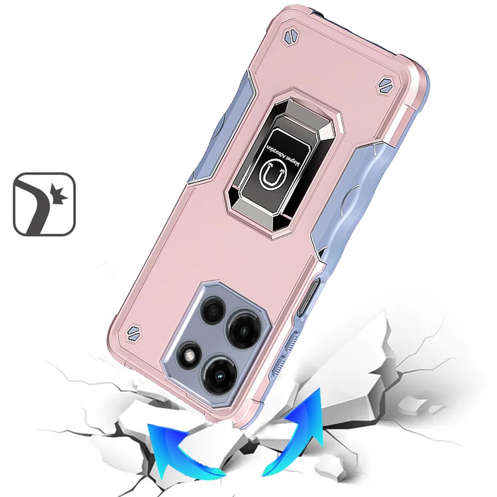 For Moto G Stylus 5G 2025 Hot Pink Magnetic Ring Stand Hybrid Case Cover - Picture 15 of 21