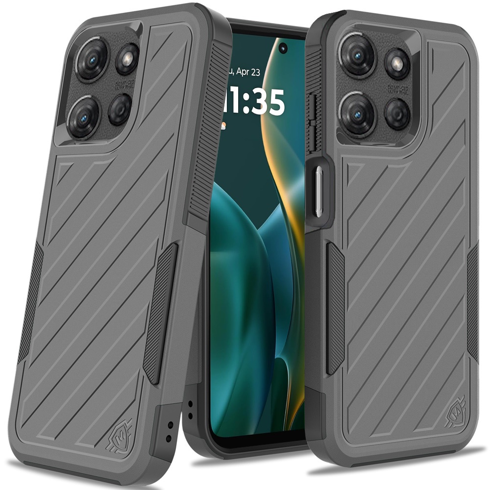 Für Moto G Stylus 5G 2025 Dual Layer Stoßfeste Hülle - Dunkellila/Schwarz - Bild 25 von 36