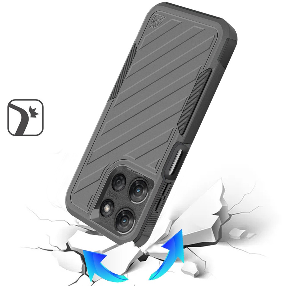 Für Moto G Stylus 5G 2025 Dual Layer Stoßfeste Hülle - Dunkellila/Schwarz - Bild 26 von 36