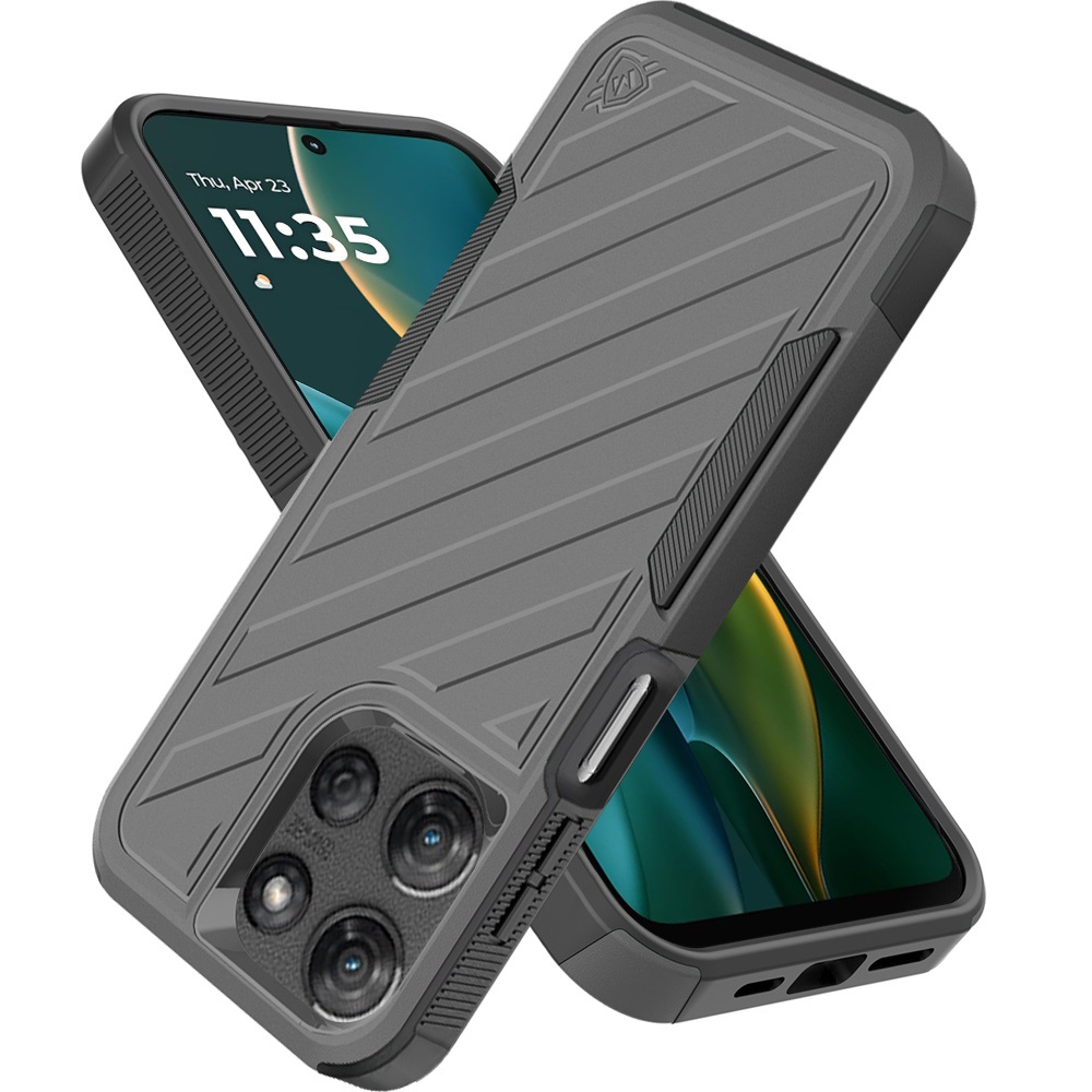 Für Moto G Stylus 5G 2025 Dual Layer Stoßfeste Hülle - Dunkellila/Schwarz - Bild 28 von 36