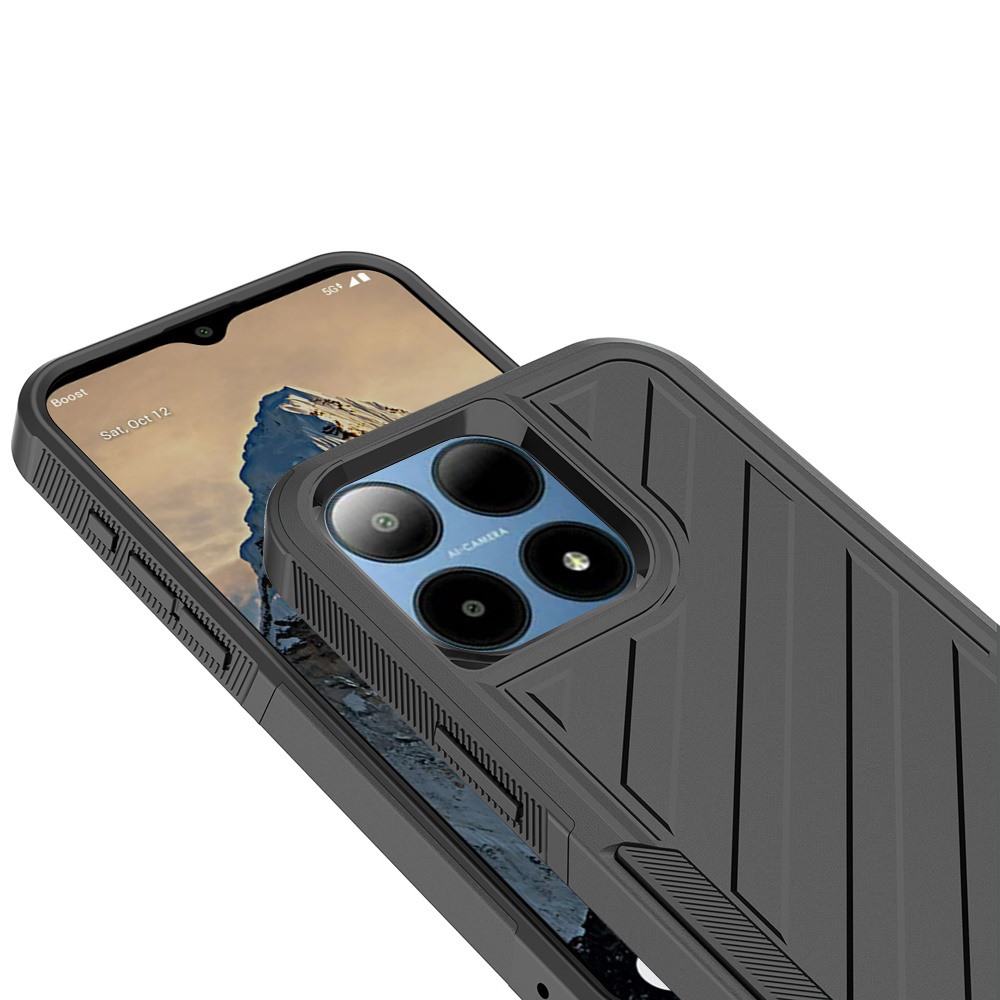 For Boost Summit 5G Noble lined shockproof dual layer hybrid - Black/Red - Afbeelding 14 van 15