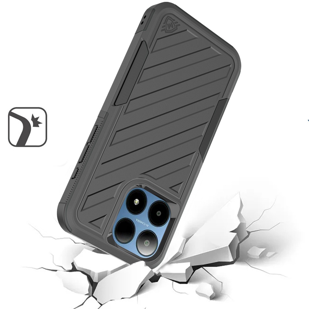 For Boost Summit 5G Noble lined shockproof dual layer hybrid - Black/Red - Afbeelding 15 van 15