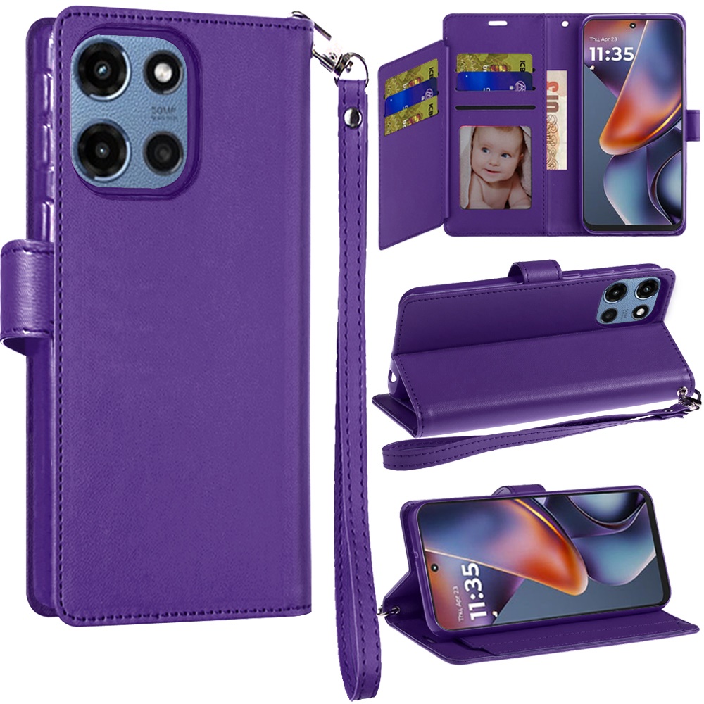 Für Motorola Moto G 5G 2025 Wallet ID Card Holder Case Hülle - - Bild 14 von 15