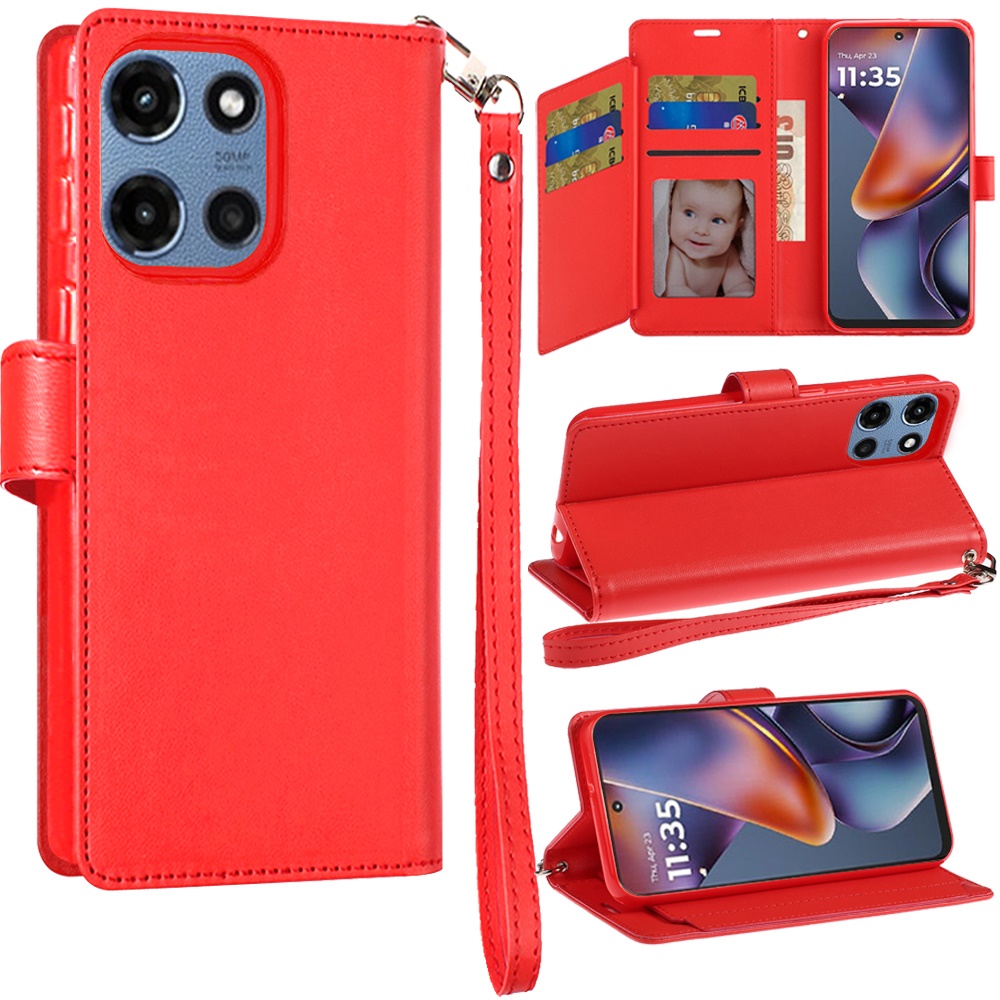 Für Motorola Moto G 5G 2025 Wallet ID Card Holder Case Hülle - - Bild 10 von 15
