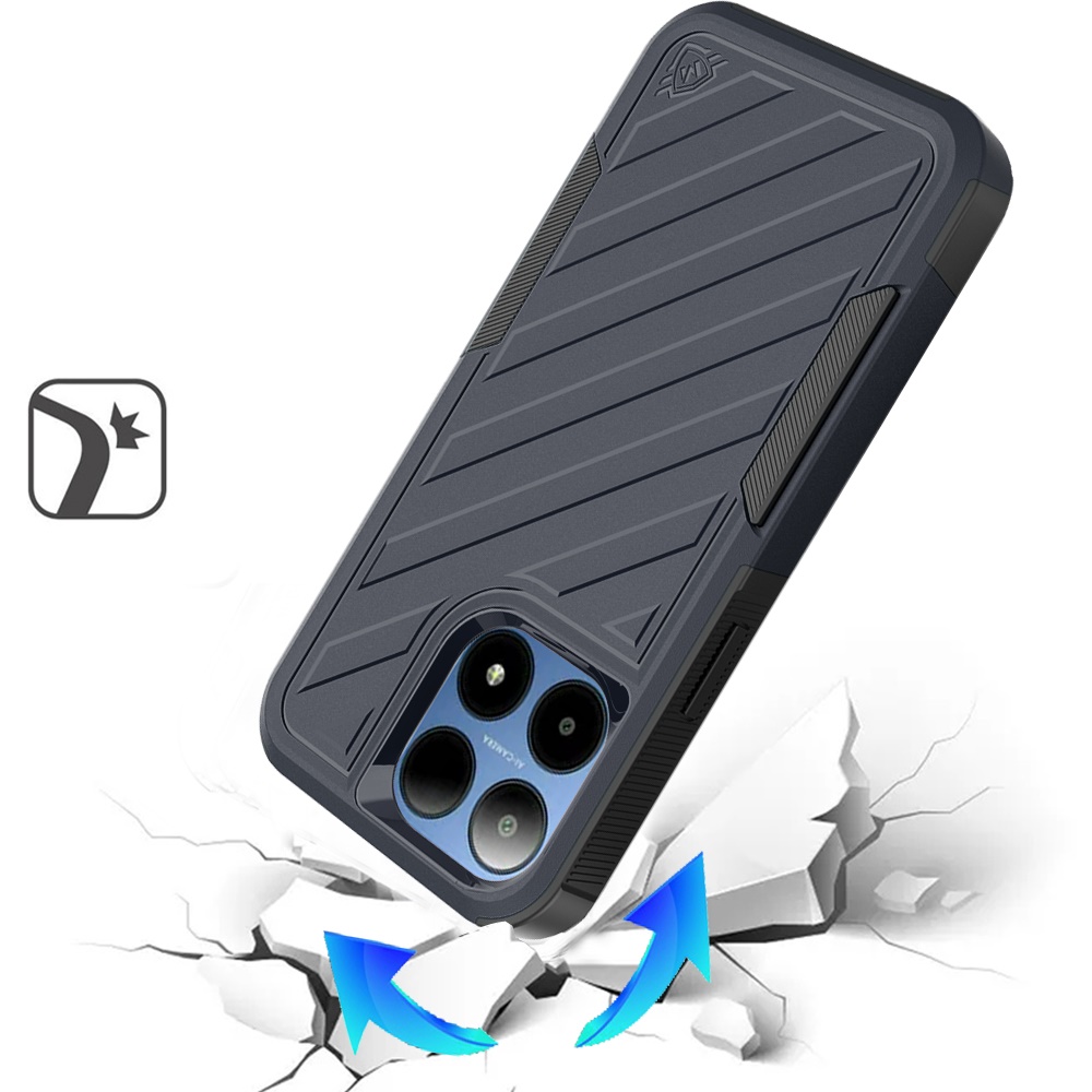 "For Boost Summit 5G: METKASE Noble Dual Layer Shockproof Case - Black" - Foto 7 di 9