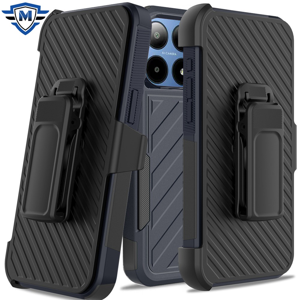 "For Boost Summit 5G: METKASE Noble Dual Layer Shockproof Case - Black" - Foto 8 di 9