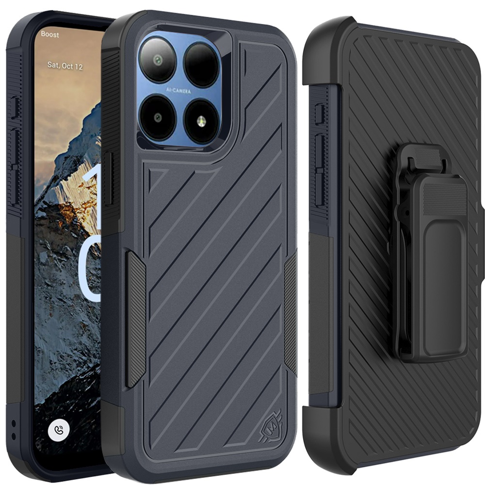 "For Boost Summit 5G: METKASE Noble Dual Layer Shockproof Case - Black" - Foto 9 di 9