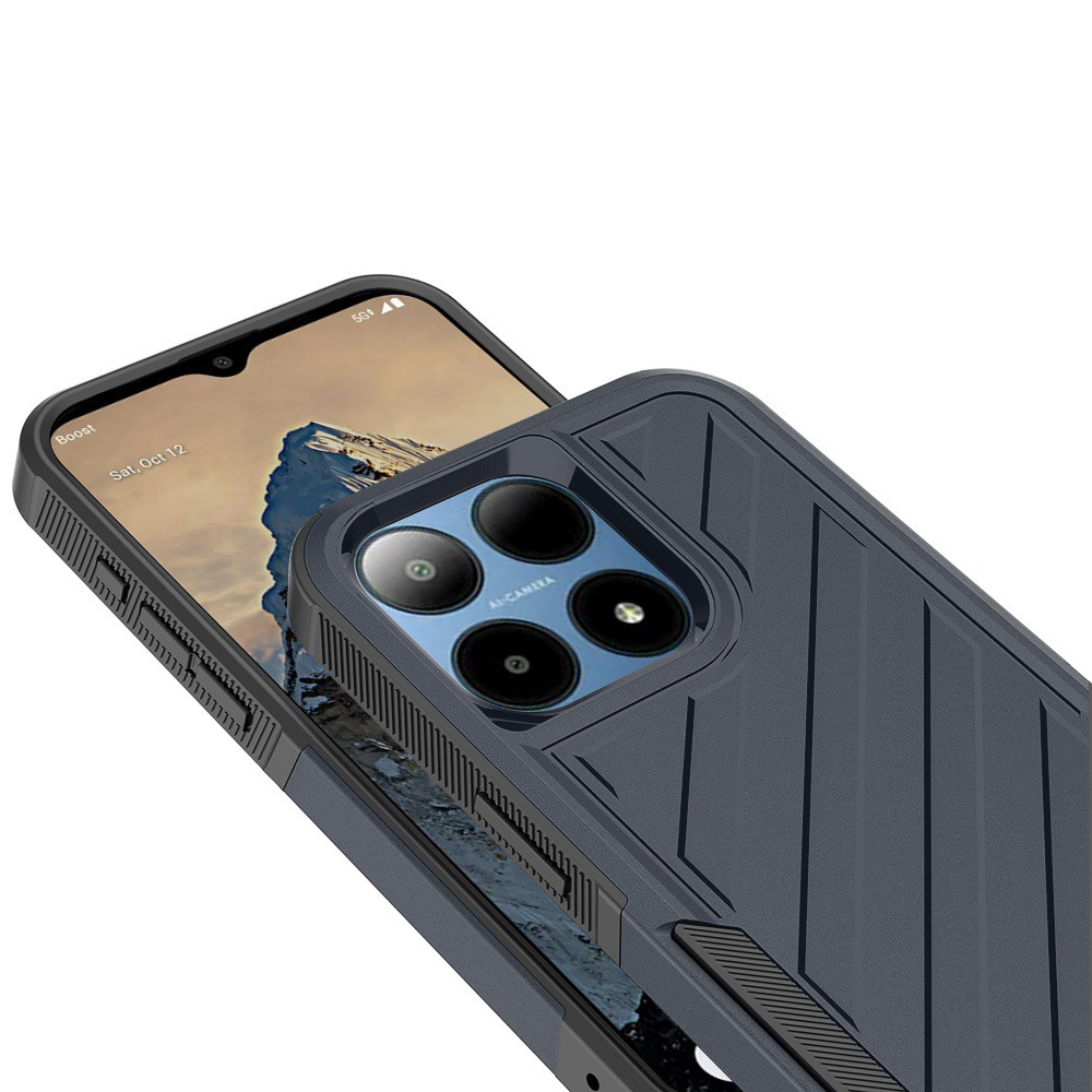 For Boost Summit 5G Noble lined shockproof dual layer hybrid - Black/Red - Afbeelding 8 van 15