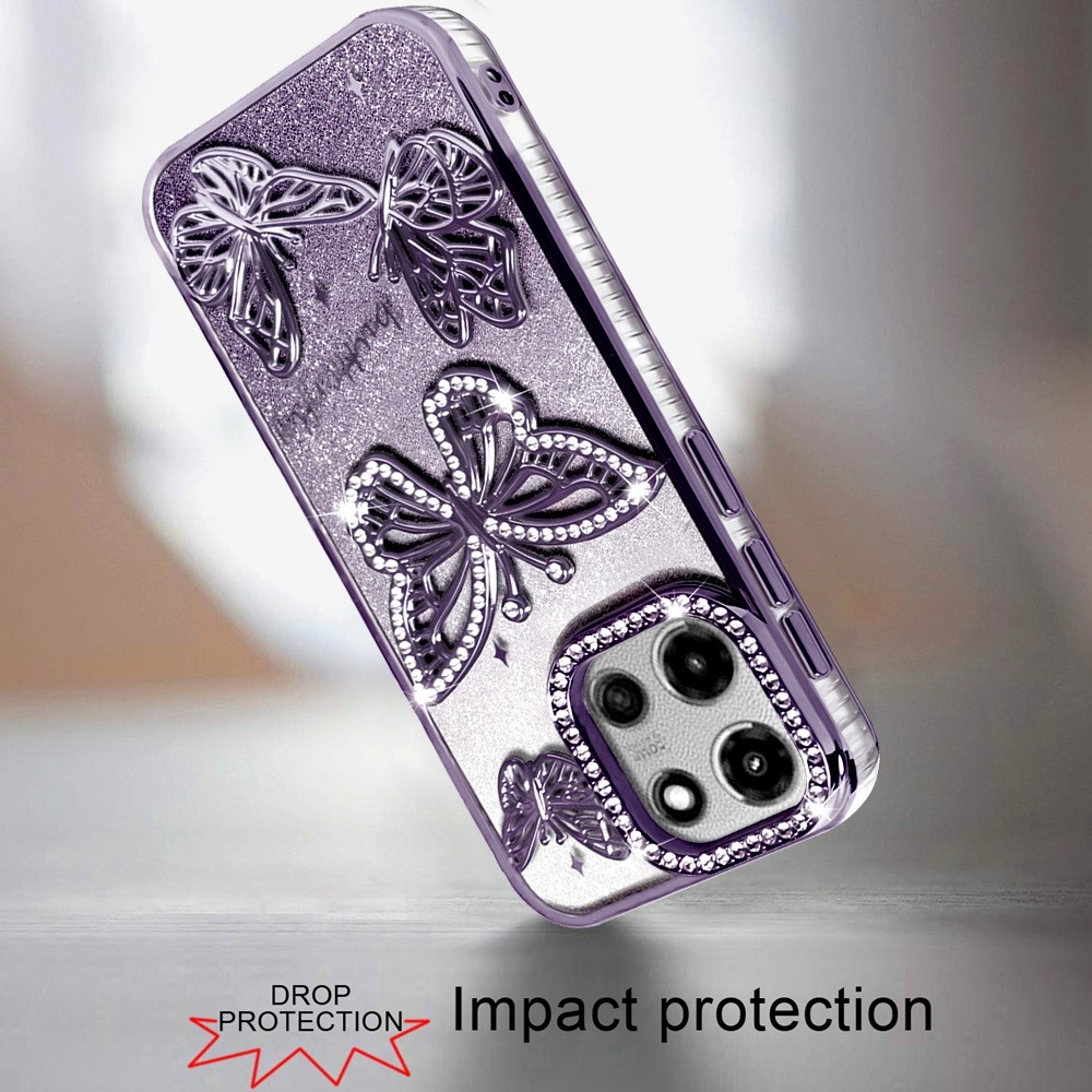 Für Moto G Stylus 5G (2025) Schmetterling Glitzer TPU Case Hülle - - Bild 9 von 16