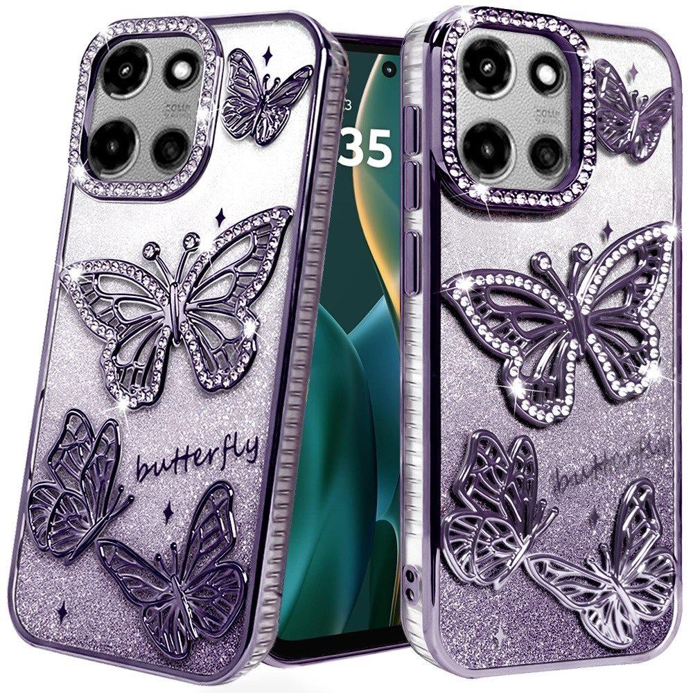 Für Moto G Stylus 5G (2025) Schmetterling Glitzer TPU Case Hülle - - Bild 10 von 16