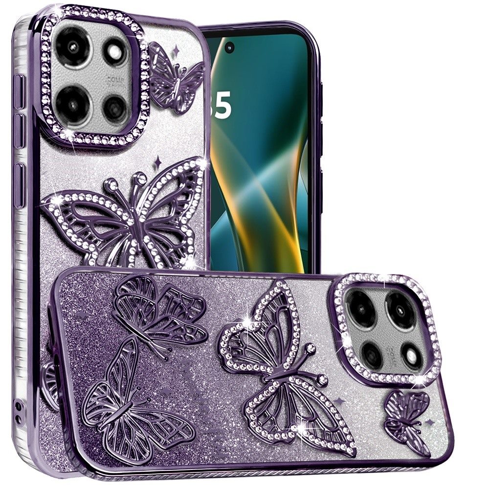 Für Moto G Stylus 5G (2025) Schmetterling Glitzer TPU Case Hülle - - Bild 11 von 16