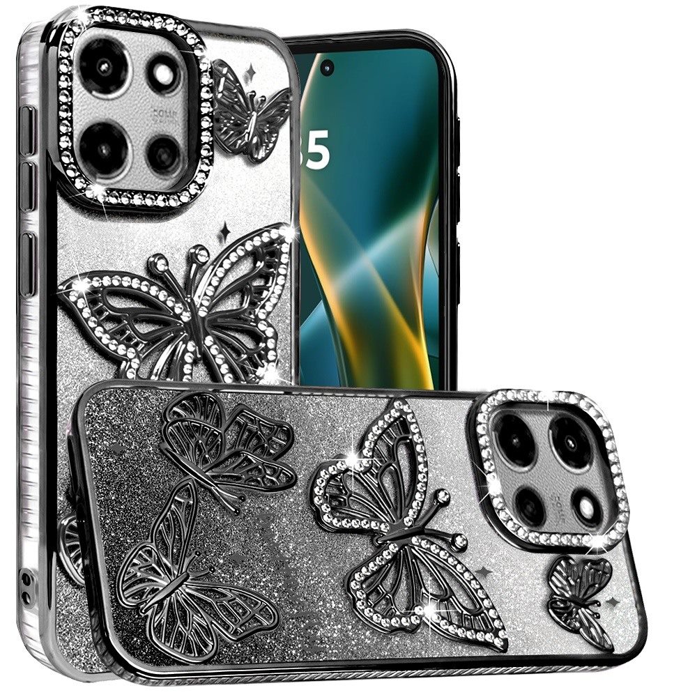 Für Moto G Stylus 5G (2025) Schmetterling Glitzer TPU Case Hülle - - Bild 13 von 16