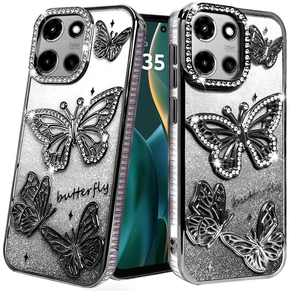Für Moto G Stylus 5G (2025) Schmetterling Glitzer TPU Case Hülle - - Bild 14 von 16