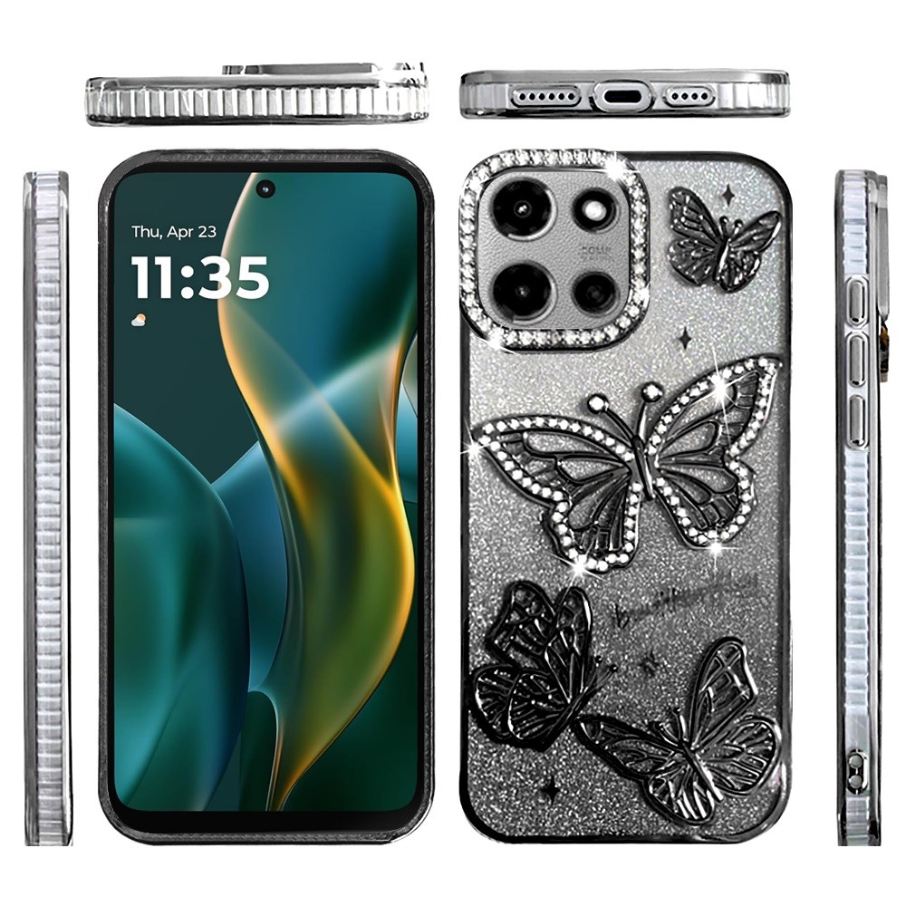 Für Moto G Stylus 5G (2025) Schmetterling Glitzer TPU Case Hülle - - Bild 15 von 16