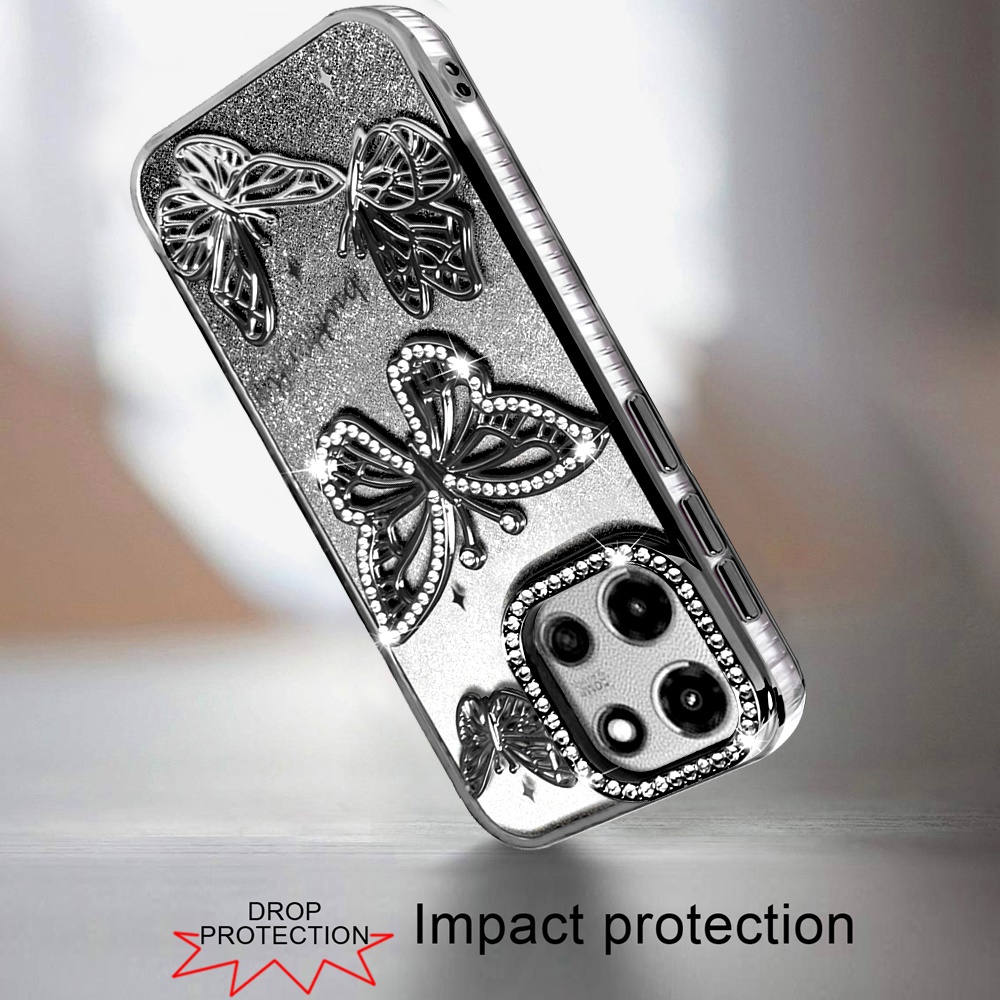 Für Moto G Stylus 5G (2025) Schmetterling Glitzer TPU Case Hülle - - Bild 16 von 16