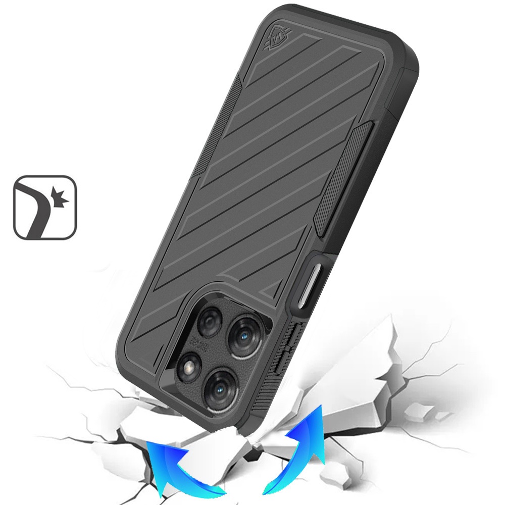 For Moto G Stylus 5G 2025 - METKASE Grey/Black Dual Layer Shockproof Case - Picture 8 of 36