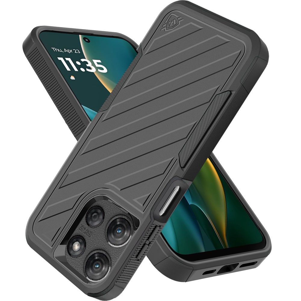 For Moto G Stylus 5G 2025 - METKASE Grey/Black Dual Layer Shockproof Case - Picture 9 of 36