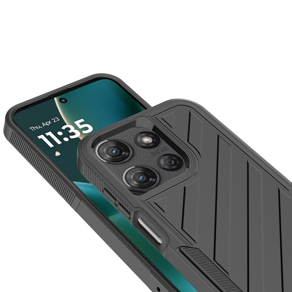 For Moto G Stylus 5G 2025 - METKASE Grey/Black Dual Layer Shockproof Case - Picture 10 of 36