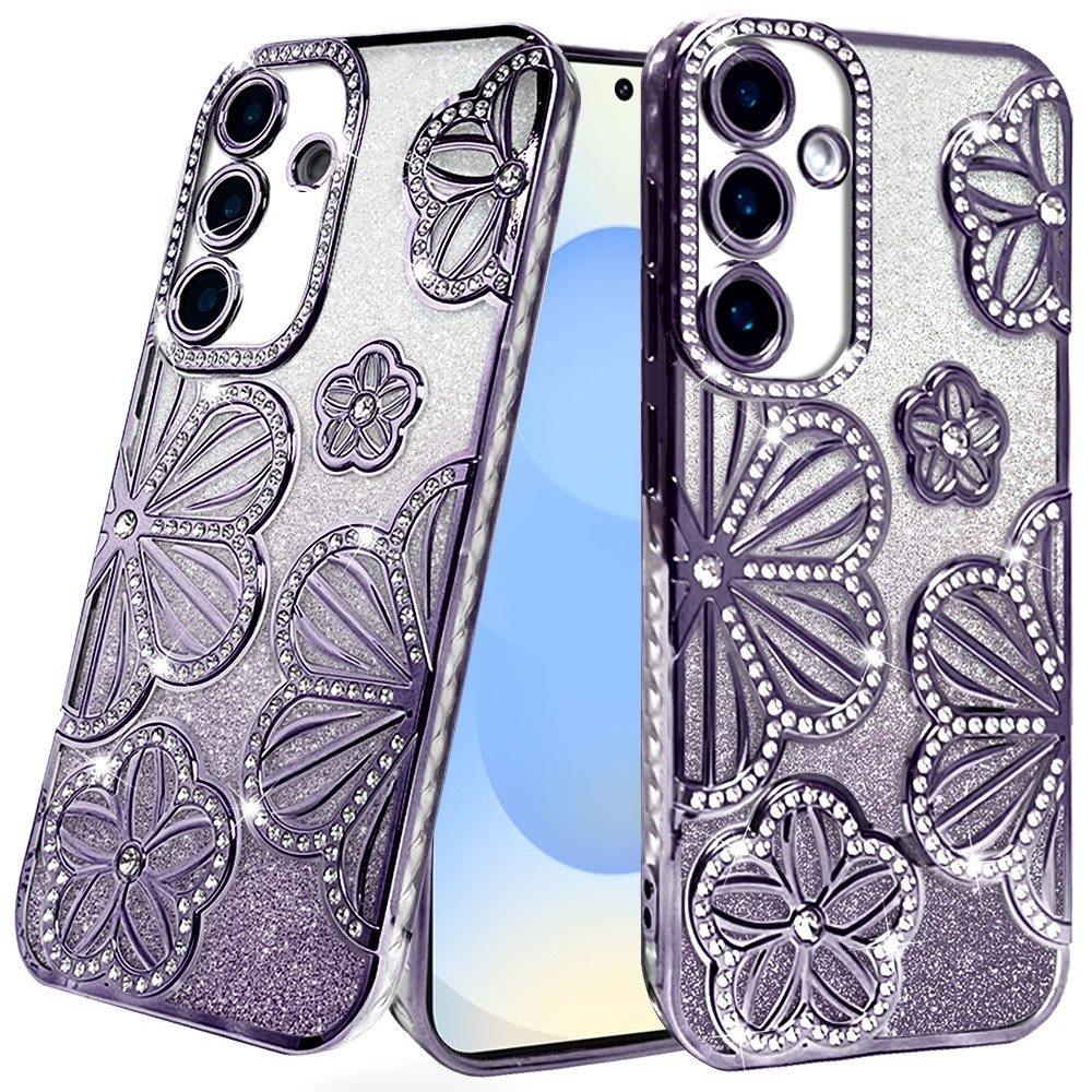 For Samsung s25/s24 Shimmer Glitter Floral Design Thick TPU Case Cover -  - Bild 9 von 9