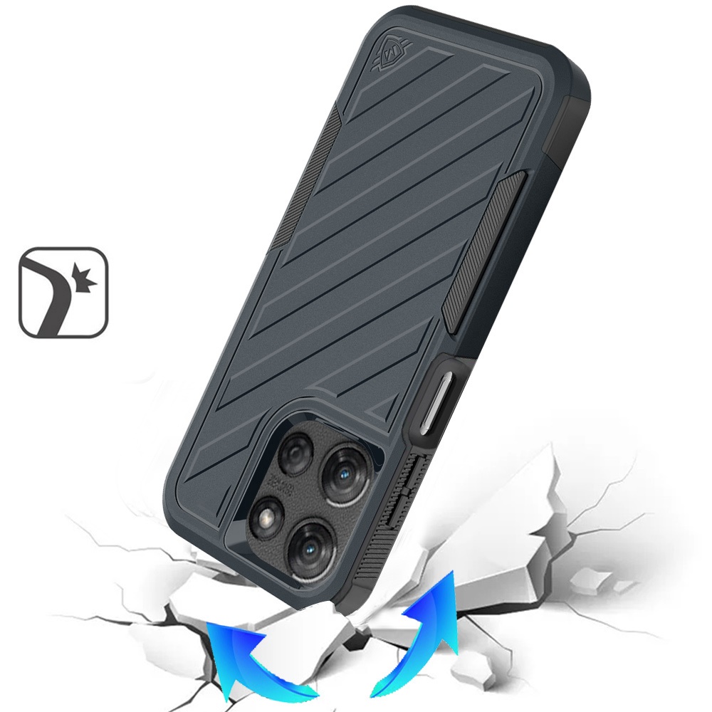 For Moto G Stylus 5G 2025 - METKASE Grey/Black Dual Layer Shockproof Case - Picture 15 of 36