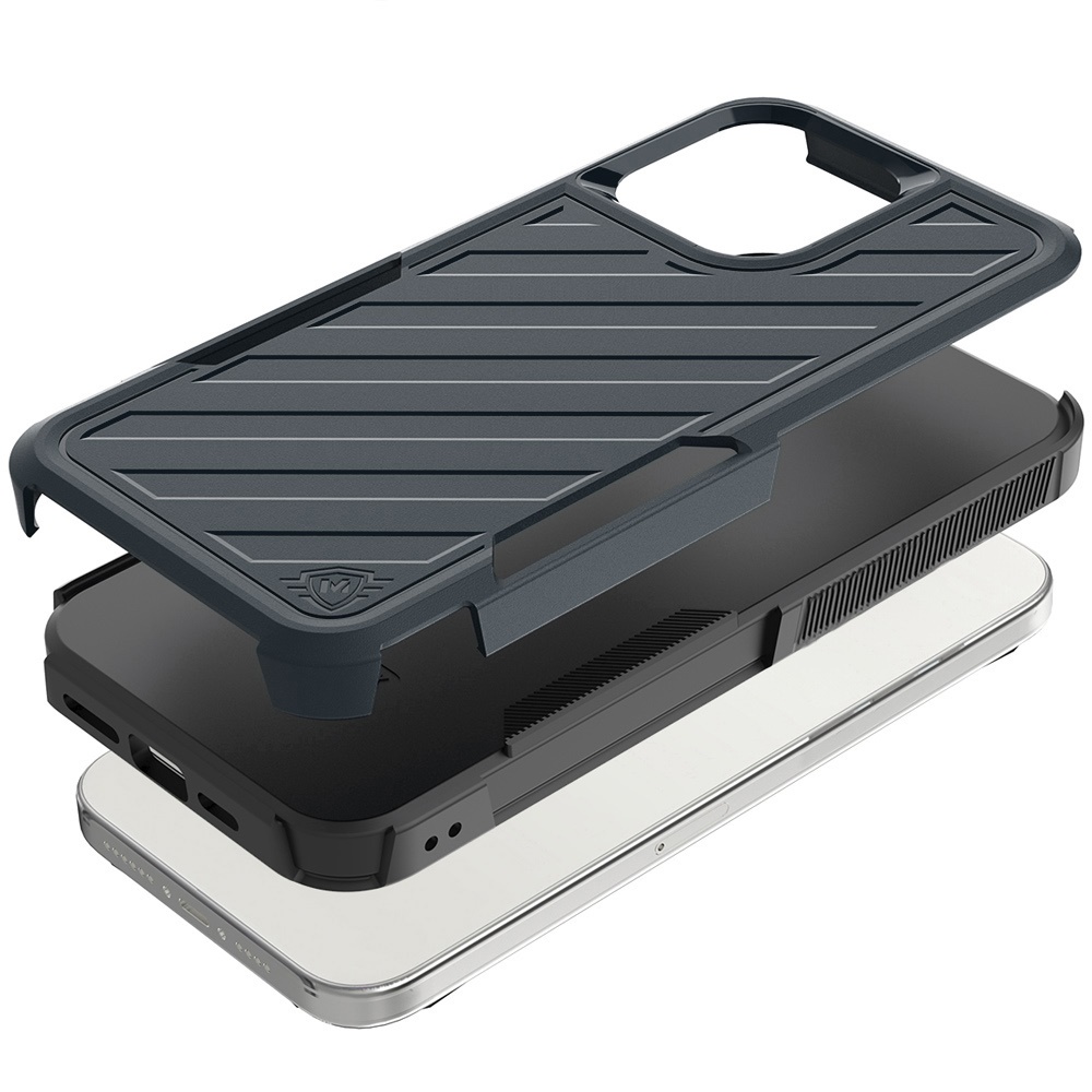 For Moto G Stylus 5G 2025 - METKASE Grey/Black Dual Layer Shockproof Case - Picture 17 of 36