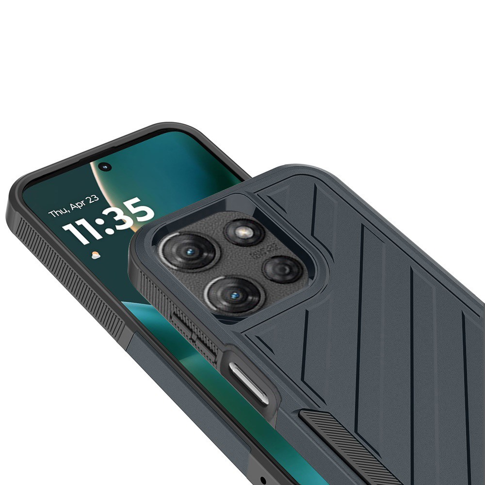 For Moto G Stylus 5G 2025 - METKASE Grey/Black Dual Layer Shockproof Case - Picture 18 of 36