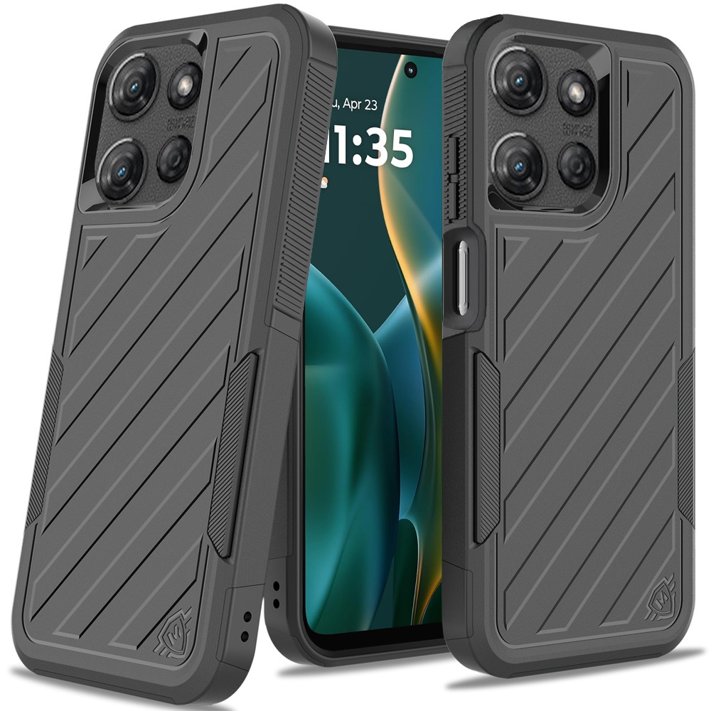 Für Moto G Stylus 5G 2025 Dual Layer Stoßfeste Hülle - Dunkellila/Schwarz - Bild 20 von 36